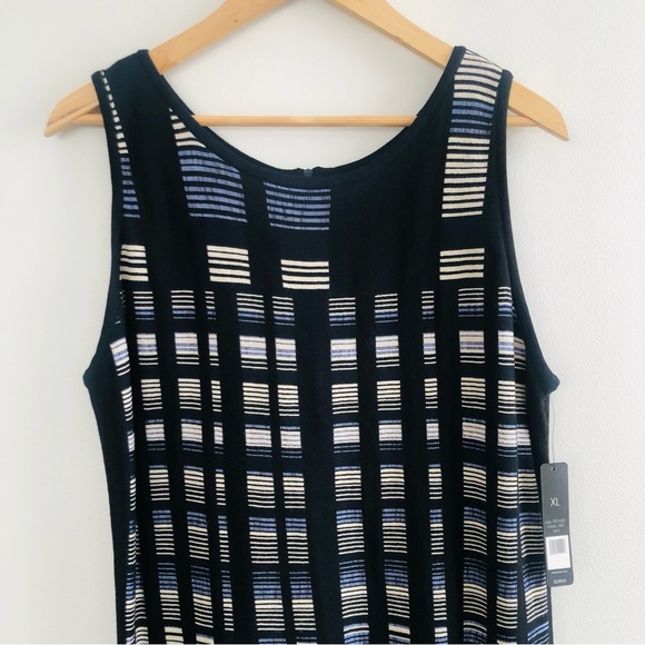 NIC+ZOE Black and Gray Striped Midi Dress NWT - Picture 3 of 15